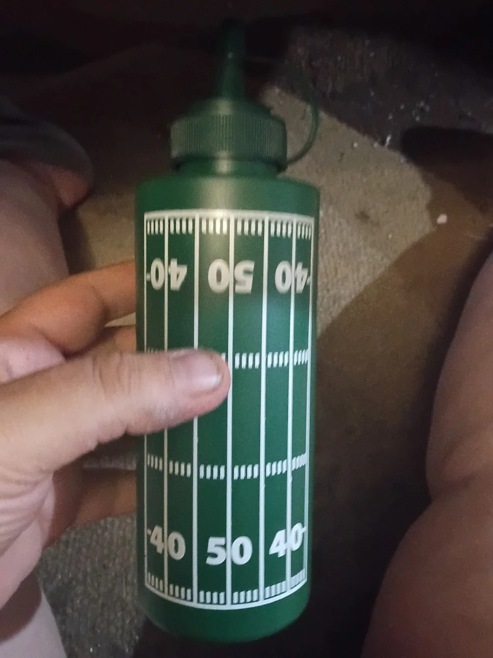 Green Football Field Themed Condiment Squeeze Bottle